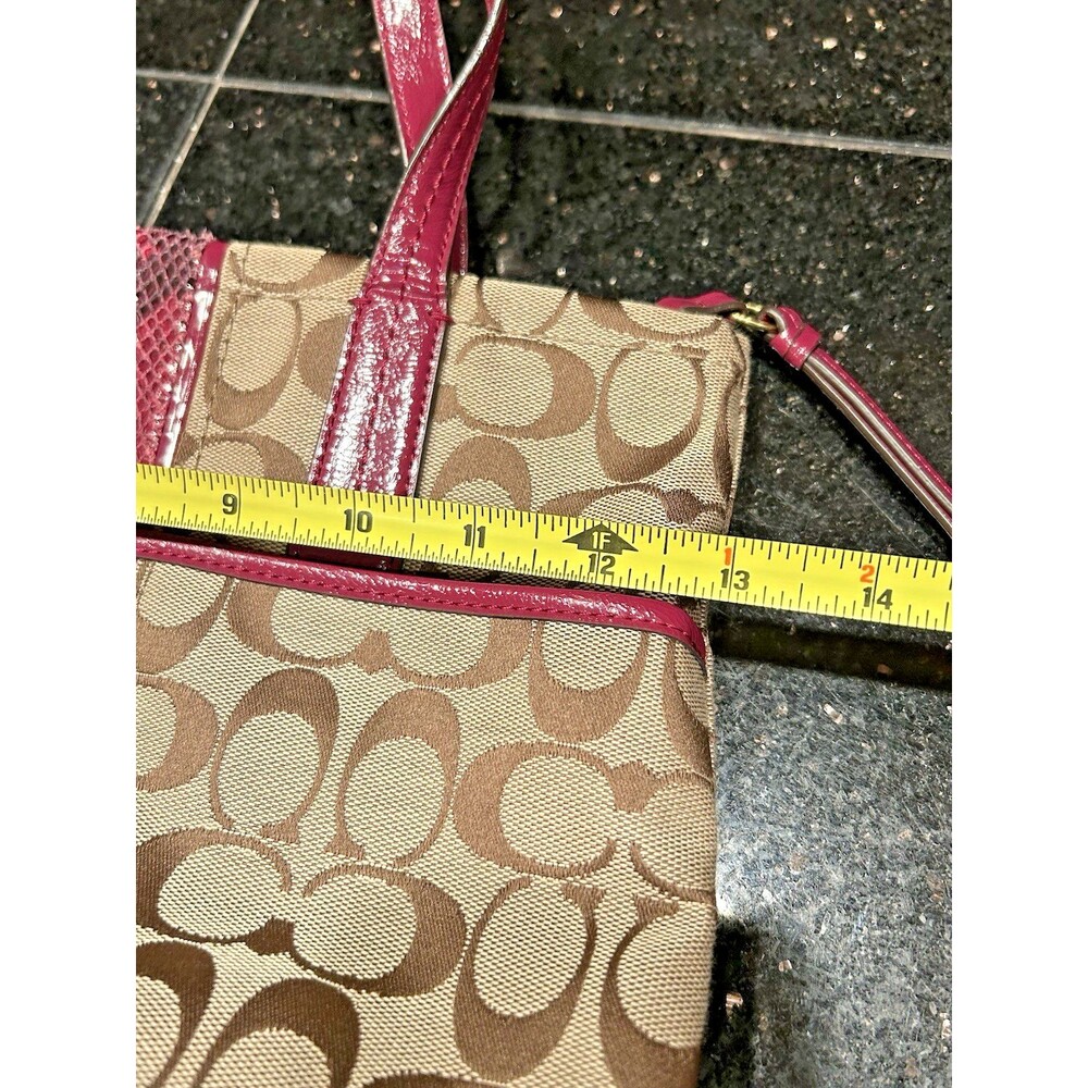 Coach Signature Raspberry Pink Python Snake Strip… - image 8